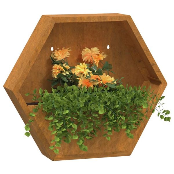 vidaXL Fioriere da Parete 2 pz Ruggine in Acciaio Corten 46x10x40 cm