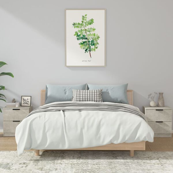 vidaXL Comodini 2pz Grigio Cemento in Legno Multistrato