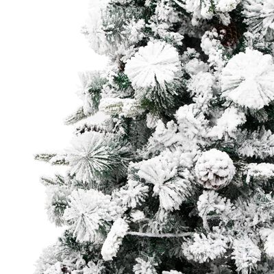 vidaXL Albero di Natale Innevato Preilluminato Pigne 225cm in PVC e PE