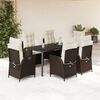 vidaXL Set da Pranzo da Giardino 7pz con Cuscini in Polyrattan Marrone