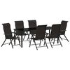 vidaXL Set da Pranzo per Giardino 7 pcs Nero caff&egrave; Poly Rattan
