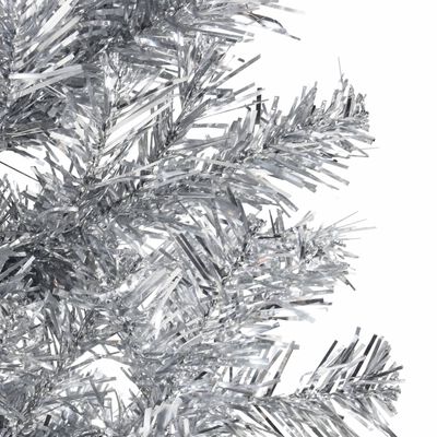 vidaXL Albero Natale Artificiale Sottile a Metà Supporto Argento 150cm