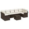 vidaXL Set Divano da Giardino 8 pz Marrone polyrattan