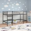 vidaXL Struttura del letto loft per bambini Nero 99,5 x 200 cm Acciaio