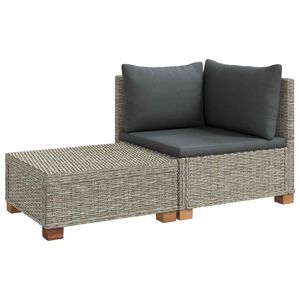 vidaXL 2 pz Set Lounge in Rattan con Cuscini GENDT Rattan naturale