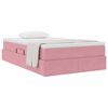 vidaXL Letto con contenitore e materasso Rosa 120 x 200 cm Velluto