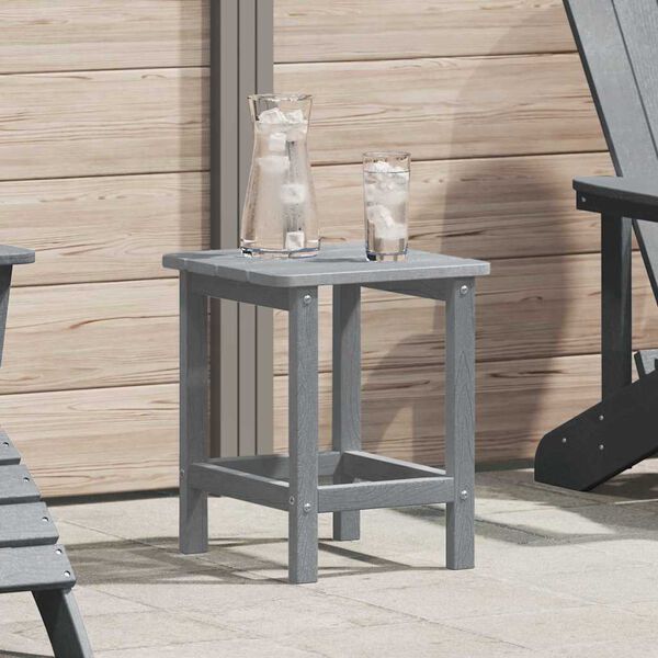 vidaXL Tavolo Laterale Adirondack Grigio chiaro 38 x 38 x 46 cm HDPE
