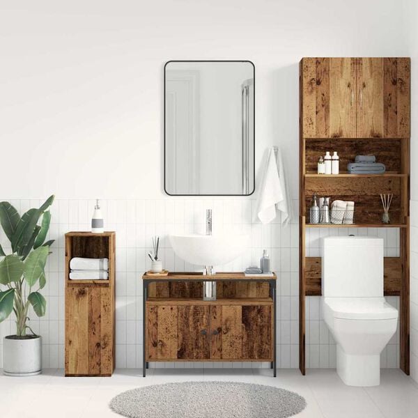 vidaXL Armadio per Lavabo da Bagno Legno vecchio 80 x 30 x 60 cm