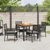 vidaXL Set da Pranzo per Giardino 5 pcs Nero polyrattan