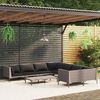 vidaXL Set Divani da Giardino 9 pz con Cuscini Polyrattan Grigio Scuro