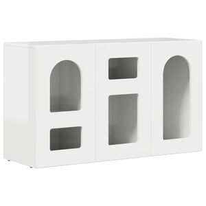 vidaXL Credenza Bianco Lucido 100 x 35 x 59 cm Legno multistrato