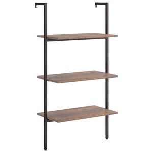 vidaXL Scaffale Pendente 3 Livelli Marrone Scuro e Nero 64x35x120,5 cm