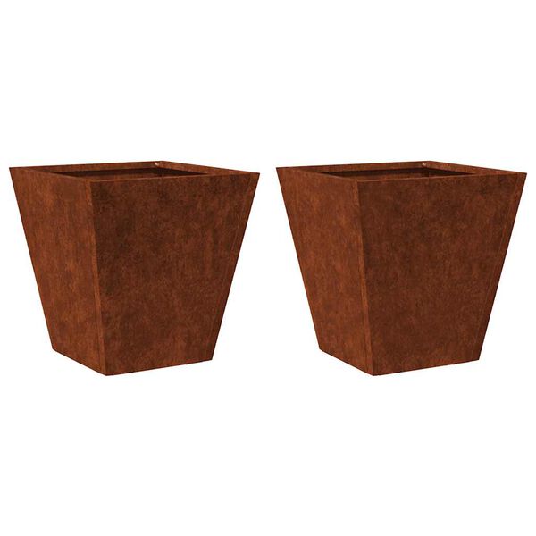 vidaXL Fioriere da Giardino 2 pz 30x30x30 cm in Acciaio Corten