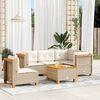 vidaXL Set Divano da Giardino 6 pz con Cuscini Beige in Polyrattan