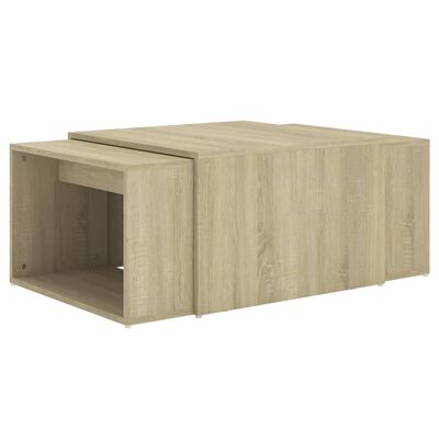 vidaXL Set 3 Tavolini ad Incastro Sonoma 60x60x38 cm in Truciolato