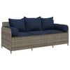 vidaXL Divano da Giardino con Cuscini 3 Posti Grigio in Polyrattan
