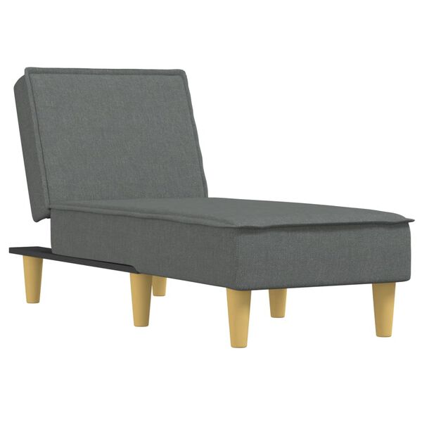 vidaXL Chaise Longue in Tessuto Grigio Scuro