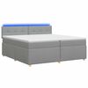 vidaXL Letto box spring con materasso Grigio Chiaro 200 x 200 cm