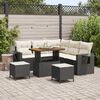 vidaXL Set Divano da Giardino con cuscino 8 pcs Nero polyrattan