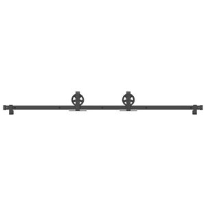 vidaXL Kit di Binari per Porte Scorrevoli 183 cm Acciaio Nero