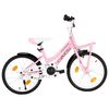 vidaXL Bici per Bambini con Trasportino Frontale 18'' Rosa e Nera