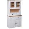 vidaXL Credenza Bianca 93x40,5x180 cm in Legno Massello di Pino Panama