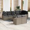 vidaXL Set Divano da Giardino con cuscino 9 pcs Grigio Poly Rattan