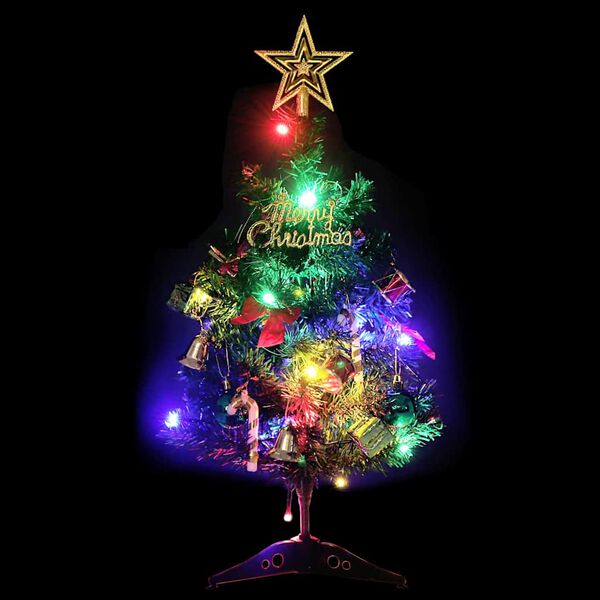 vidaXL Mini Albero di Natale Artificiale con Luci 20 LED Verde 45 cm