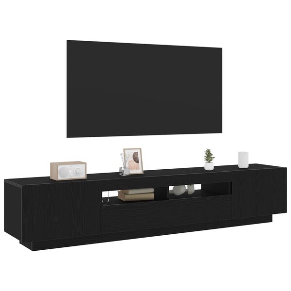 vidaXL Set mobile TV 2 pcs Nero 200 x 35 x 40 cm Legno multistrato