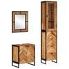 vidaXL Set Mobili da Bagno 3 pz in Ferro e Legno Massello di Acacia