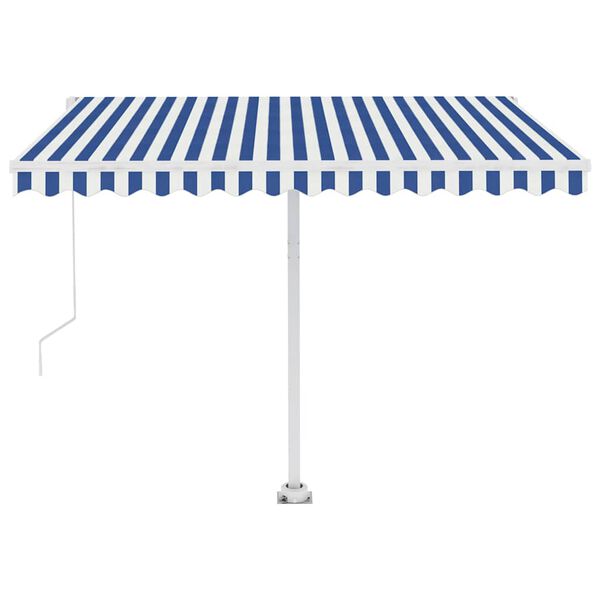 vidaXL Tenda da Sole Automatica Autoportante 300x250 cm Blu e Bianca