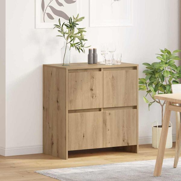 vidaXL Credenza Rovere artigianale 70 x 41 x 75 cm Legno multistrato