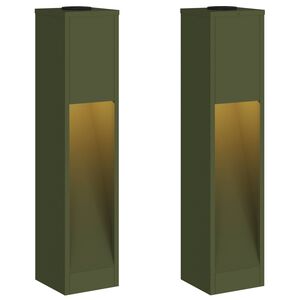 vidaXL Lucina LED Solare da Percorso 2 pz Bianco caldo 18 x 18 x 80 cm