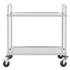 vidaXL Carrello da Cucina a 2 Livelli 96,5x55x90 cm in Acciaio Inox
