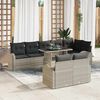vidaXL Set Divano da Giardino 9 pcs Grigio chiaro polyrattan
