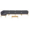 vidaXL Set di divani 6 pcs Antracite Legno di Acacia Massello