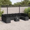 vidaXL Set di divani con cuscino 11 pcs Nero Polyrattan