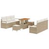 vidaXL Set Divano da Giardino 9 pz Beige Poly Rattan