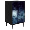 vidaXL Armadio da Notte RAALTE Rovere Nero 36 x 33 x 61 cm