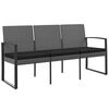 vidaXL Panca da Giardino a 3 Posti con Cuscini Rattan PP Grigio Scuro