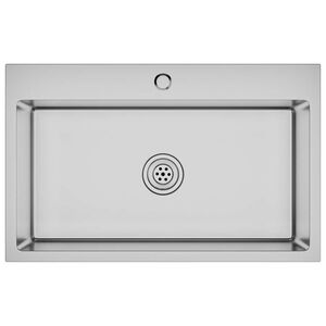 vidaXL Lavello da Cucina Lavorato a Mano in Acciaio Inox