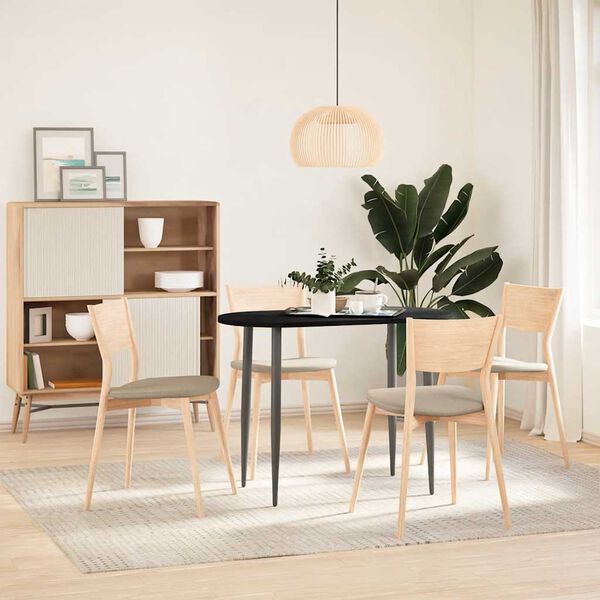 vidaXL Piano Tavolo Marrone Scuro 100x50x2 cm in Rovere Massello Ovale