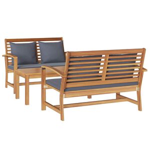 vidaXL Set Divano da Giardino Naturale Legno massello di teak