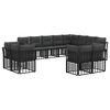 vidaXL Set di divani da esterno 12 pcs Nero e Grigio scuro Poliestere