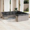 vidaXL Set Divano Giardino 12 pz con Cuscini Grigio Chiaro Polyrattan