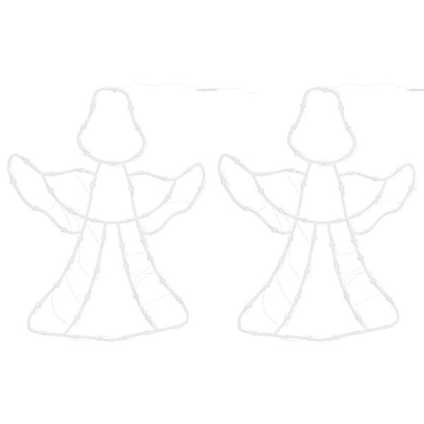 vidaXL Luci di Natale Angelo Silhouette 2 pz 50 LED Bianco Caldo