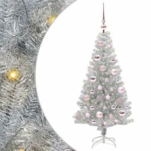 vidaXL Albero di Natale Argento 120 cm PET