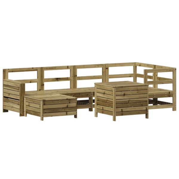 vidaXL Set Divani da Giardino 7 pz in Legno Impregnato di Pino