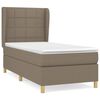 vidaXL Giroletto a Molle con Materasso Tortora 100x200 cm in Tessuto