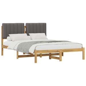 vidaXL Letto con Testiera Rivestita Bianco lavato e grigio chiaro